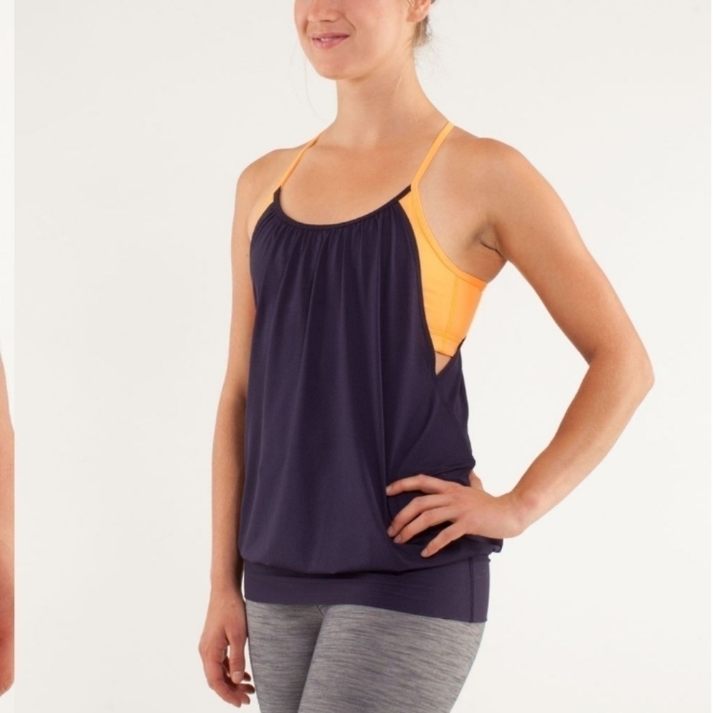 Lululemon No Limits TankBlack Swan/Creamsicle Pop Size 8